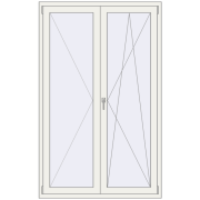 REHAU Euro 60 1250x2000 мм Білий (RAL 9016) з двох сторін