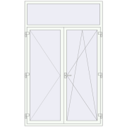 REHAU Euro 60 1500x2400 мм Білий (RAL 9016) з двох сторін REHAU Euro 60 1500x2400 мм Білий (RAL 9016) з двох сторін