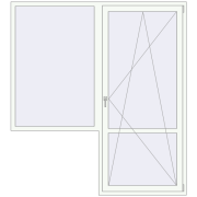 Балконні двері 2000x2200 мм REHAU Euro 70 Білий (RAL 9016) з двох сторін