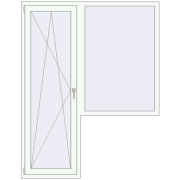 Балконні двері 1580x2020 мм REHAU Euro 70 Білий (RAL 9016) з двох сторін