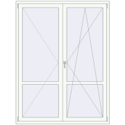REHAU Euro 60 1600x2100 мм Білий (RAL 9016) з двох сторін