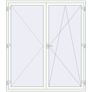 REHAU Euro 70 1800x2050 мм Білий (RAL 9016) з двох сторін