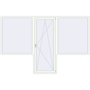 Балконні двері 3250x2100 мм REHAU Euro 70 Білий (RAL 9016) з двох сторін