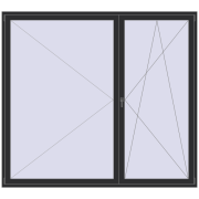 REHAU Euro 70 2500x2250 мм ANTHRACITE_GREY_GLATT з двох сторін REHAU Euro 70 2500x2250 мм ANTHRACITE_GREY_GLATT з двох сторін