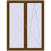REHAU Euro 70 1600x2200 мм WALNUT з двох сторін