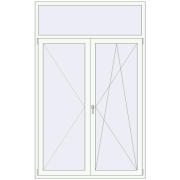 Балконні двері 1500x2400 мм REHAU Euro 60 Білий (RAL 9016) з двох сторін