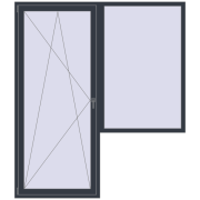 Балконні двері 2000x2300 мм REHAU SYNEGO MD ANTHRACITE_GREY_STRUKTURAL з двох сторін