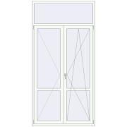 Балконні двері 1340x2650 мм REHAU Euro 70 Білий (RAL 9016) з двох сторін