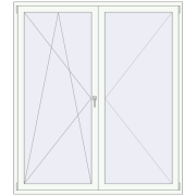 REHAU Euro 60 1800x2050 мм Білий (RAL 9016) з двох сторін