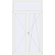 Балконні двері 1500x2700 мм REHAU Euro 70 Білий (RAL 9016) з двох сторін
