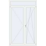 Балконні двері 1500x2500 мм REHAU SYNEGO MD Білий (RAL 9016) з двох сторін