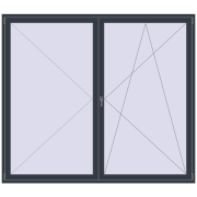 REHAU Euro 60 2400x2100 мм ANTHRACITE_GREY_STRUKTURAL з двох сторін