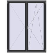 REHAU Euro 70 1600x2100 мм ANTHRACITE_GREY_GLATT з двох сторін