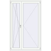 REHAU Euro 70 1270x2050 мм Білий (RAL 9016) з двох сторін REHAU Euro 70 1270x2050 мм Білий (RAL 9016) з двох сторін