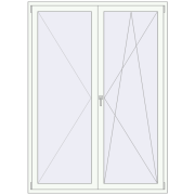 REHAU Euro 70 1580x2170 мм Білий (RAL 9016) з двох сторін
