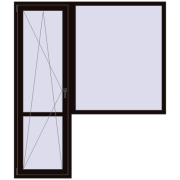 Балконні двері 1850x2150 мм REHAU SYNEGO MD BLACK_BROWN з двох сторін