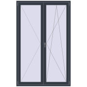 REHAU Euro 70 1400x2200 мм ANTHRACITE_GREY_STRUKTURAL з двох сторін