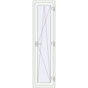 Балконні двері 500x1950 мм REHAU Euro 60 Білий (RAL 9016) з двох сторін