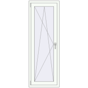 Балконні двері 600x1700 мм REHAU Euro 60 Білий (RAL 9016) з двох сторін
