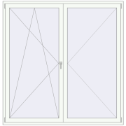 Балконні двері 2000x2050 мм REHAU SYNEGO MD Білий (RAL 9016) з двох сторін