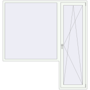 Балконні двері 2100x2200 мм REHAU Euro 70 Білий (RAL 9016) з двох сторін Балконні двері 2100x2200 мм REHAU Euro 70 Білий (RAL 9016) з двох сторін