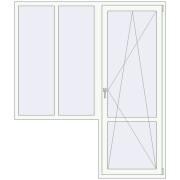 Балконні двері 1800x2100 мм REHAU Euro 70 Білий (RAL 9016) з двох сторін Балконні двері 1800x2100 мм REHAU Euro 70 Білий (RAL 9016) з двох сторін