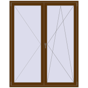 REHAU Euro 70 1600x2000 мм WALNUT з двох сторін