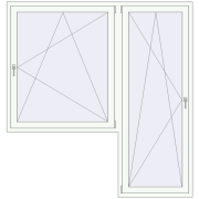 Балконні двері 2000x2100 мм REHAU Euro 70 Білий (RAL 9016) з двох сторін Балконні двері 2000x2100 мм REHAU Euro 70 Білий (RAL 9016) з двох сторін