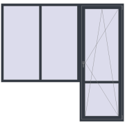 REHAU Euro 70 2500x2400 мм ANTHRACITE_GREY_STRUKTURAL з двох сторін REHAU Euro 70 2500x2400 мм ANTHRACITE_GREY_STRUKTURAL з двох сторін