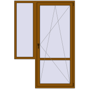 Балконні двері 1450x2100 мм REHAU Euro 60 GOLDEN OAK з двох сторін