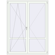 Балконні двері 1600x2100 мм REHAU Euro 60 Білий (RAL 9016) з двох сторін