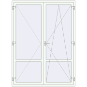 REHAU Euro 60 1600x2160 мм Білий (RAL 9016) з двох сторін