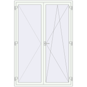 REHAU Euro 70 1500x2200 мм Білий (RAL 9016) з двох сторін