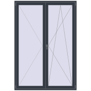 Балконні двері 1600x2300 мм REHAU SYNEGO MD ANTHRACITE_GREY_STRUKTURAL з двох сторін