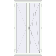 REHAU Euro 70 1130x2220 мм Білий (RAL 9016) з двох сторін