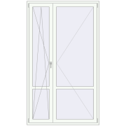 Балконні двері 1400x2400 мм REHAU SYNEGO MD Білий (RAL 9016) з двох сторін