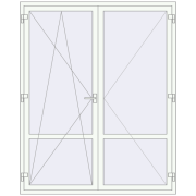 Балконні двері 1700x2100 мм REHAU Euro 60 Білий (RAL 9016) з двох сторін