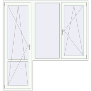 Балконні двері 2000x2100 мм REHAU Euro 60 Білий (RAL 9016) з двох сторін