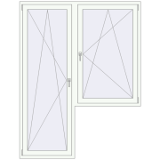 REHAU Euro 70 1690x2190 мм Білий (RAL 9016) з двох сторін