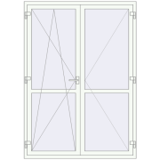 Балконні двері 1500x2100 мм REHAU Euro 60 Білий (RAL 9016) з двох сторін