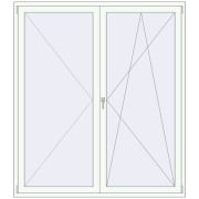 Балконні двері 1800x2050 мм REHAU Euro 70 Білий (RAL 9016) з двох сторін