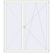 Балконні двері 2100x2400 мм REHAU SYNEGO MD Білий (RAL 9016) з двох сторін