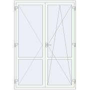 REHAU Euro 60 1500x2150 мм Білий (RAL 9016) з двох сторін REHAU Euro 60 1500x2150 мм Білий (RAL 9016) з двох сторін