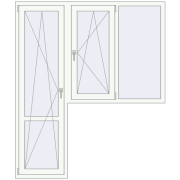 Балконні двері 1760x2075 мм REHAU SYNEGO MD Білий (RAL 9016) з двох сторін