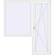 Балконні двері 1900x2200 мм REHAU Euro 70 Білий (RAL 9016) з двох сторін Балконні двері 1900x2200 мм REHAU Euro 70 Білий (RAL 9016) з двох сторін