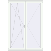 REHAU Euro 60 1600x2300 мм Білий (RAL 9016) з двох сторін