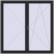 REHAU Euro 60 2000x2000 мм BLACK_ULTI-MATT з двох сторін REHAU Euro 60 2000x2000 мм BLACK_ULTI-MATT з двох сторін