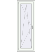 Балконні двері 600x1750 мм REHAU Euro 60 Білий (RAL 9016) з двох сторін