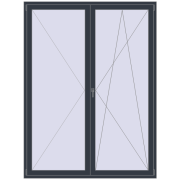 REHAU Euro 70 1800x2400 мм ANTHRACITE_GREY_STRUKTURAL з двох сторін