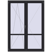 Балконні двері 1500x2100 мм REHAU Euro 60 BLACK_ULTI-MATT з двох сторін